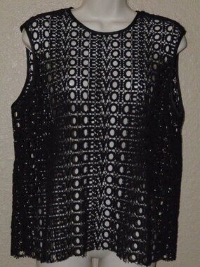 NWOT Sz S Each x Other Robert Montgomery Black VOICES Sleeveless Top Blouse